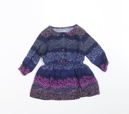 Gap Girls Blue Geometric  Shirt Dress  Size 12-18 Months