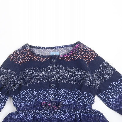 Gap Girls Blue Geometric  Shirt Dress  Size 12-18 Months