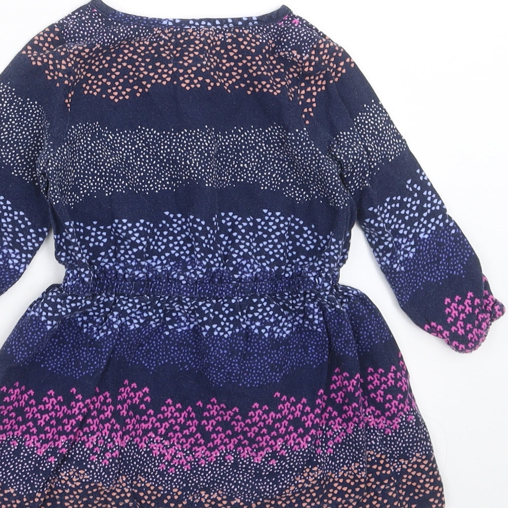 Gap Girls Blue Geometric  Shirt Dress  Size 12-18 Months