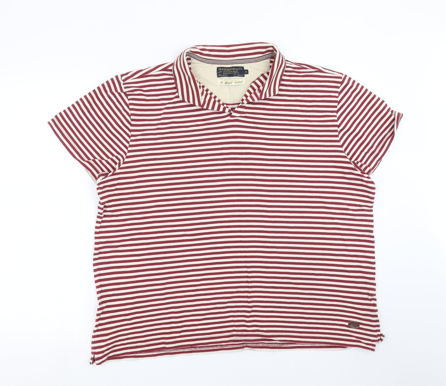 Hammond & Co Mens Red Striped   Polo Size XL