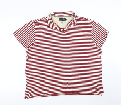 Hammond & Co Mens Red Striped   Polo Size XL