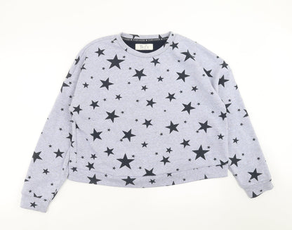 Love to Lounge Womens Blue   Pullover Sweatshirt Size M  - Loungewear Top, star pattern