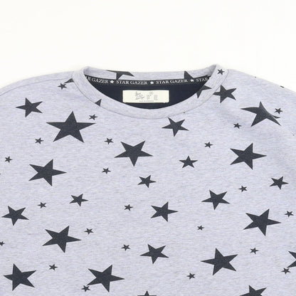 Love to Lounge Womens Blue   Pullover Sweatshirt Size M  - Loungewear Top, star pattern