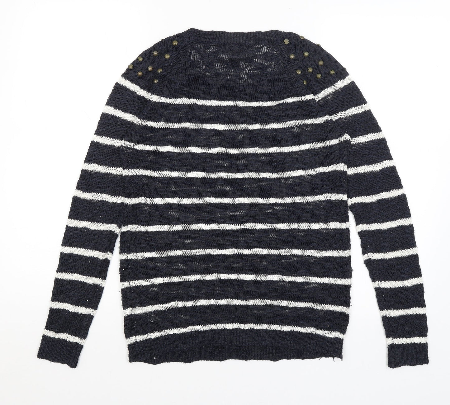 F&F Womens Blue Striped  Pullover Jumper Size 8