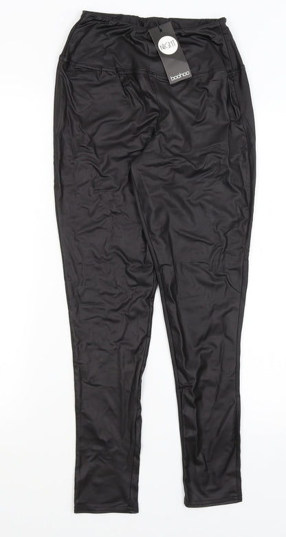 Womens UK Size 10 Boohoo Regular Fit  Black Trousers