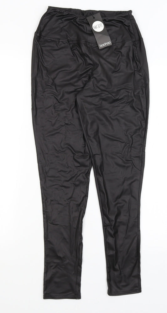Womens UK Size 10 Boohoo Regular Fit  Black Trousers