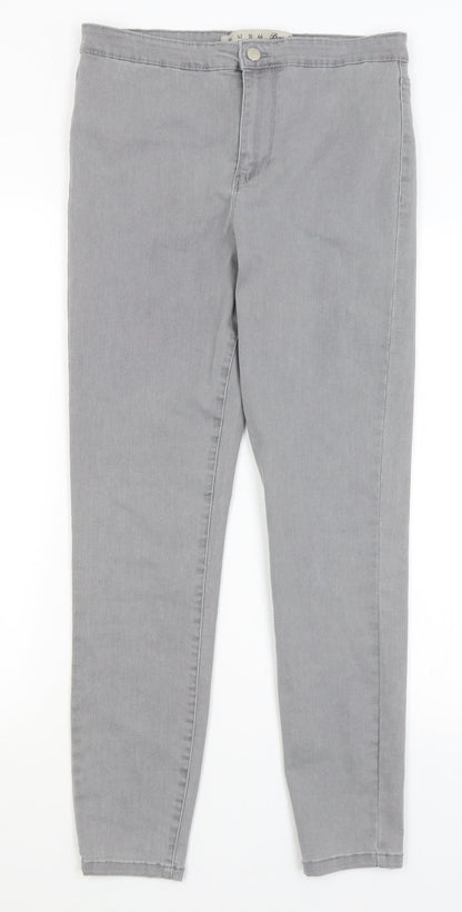 Denim Co Womens Grey   Skinny Jeans Size 14 L28 in
