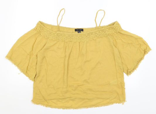 Womens UK Size 14 New Look Yellow Basic Blouse