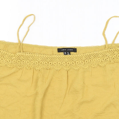 Womens UK Size 14 New Look Yellow Basic Blouse