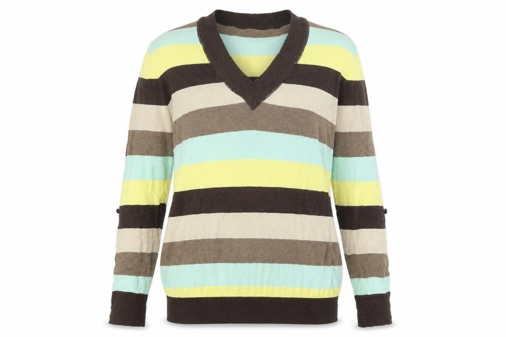 Next Womens Brown Striped  Pullover Jumper Size 8