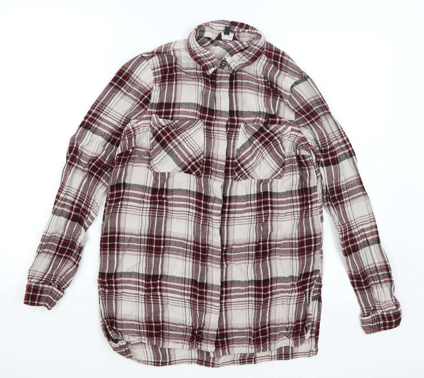 Womens UK Size 12 New Look Red Basic Button-Up
