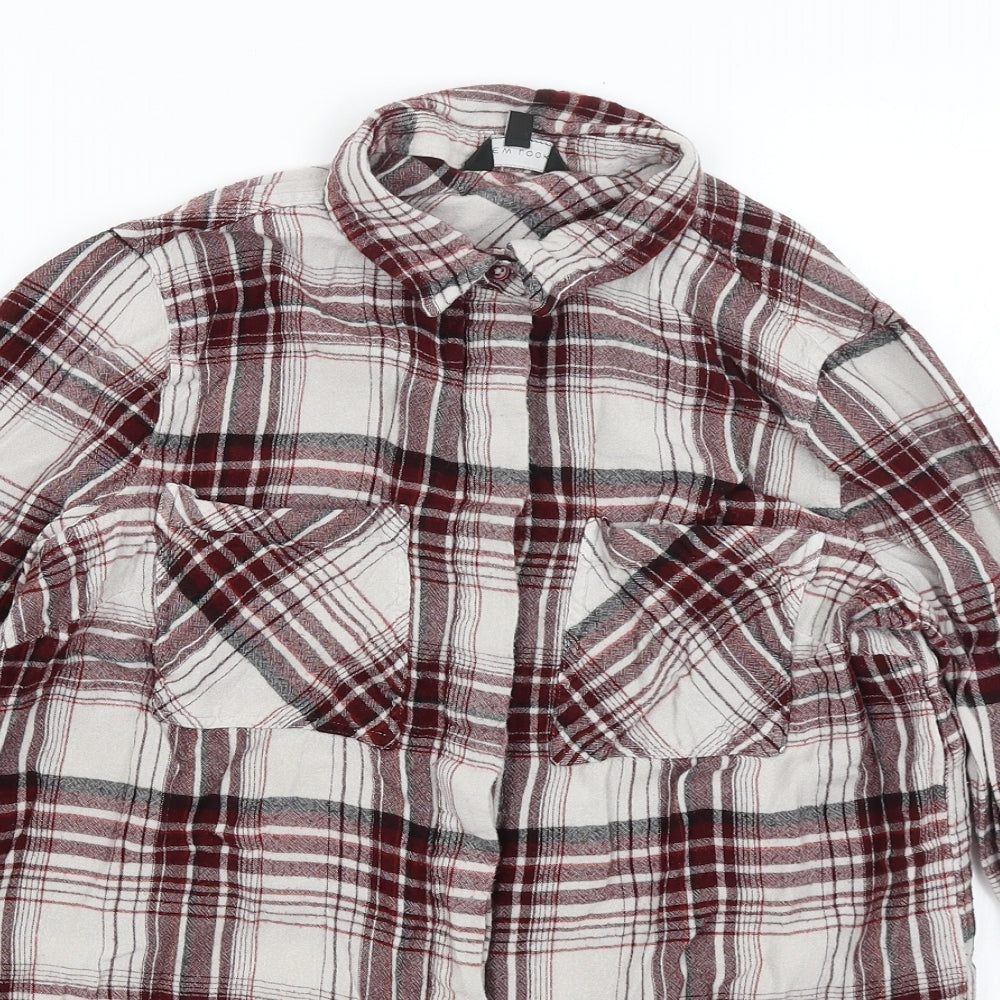Womens UK Size 12 New Look Red Basic Button-Up