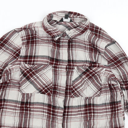 Womens UK Size 12 New Look Red Basic Button-Up