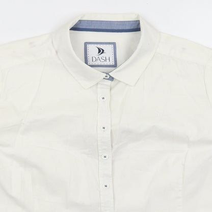 Mens UK Size S DASH White  Button-Up Long Sleeve Casual Shirt