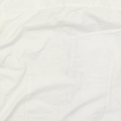 Mens UK Size S DASH White  Button-Up Long Sleeve Casual Shirt