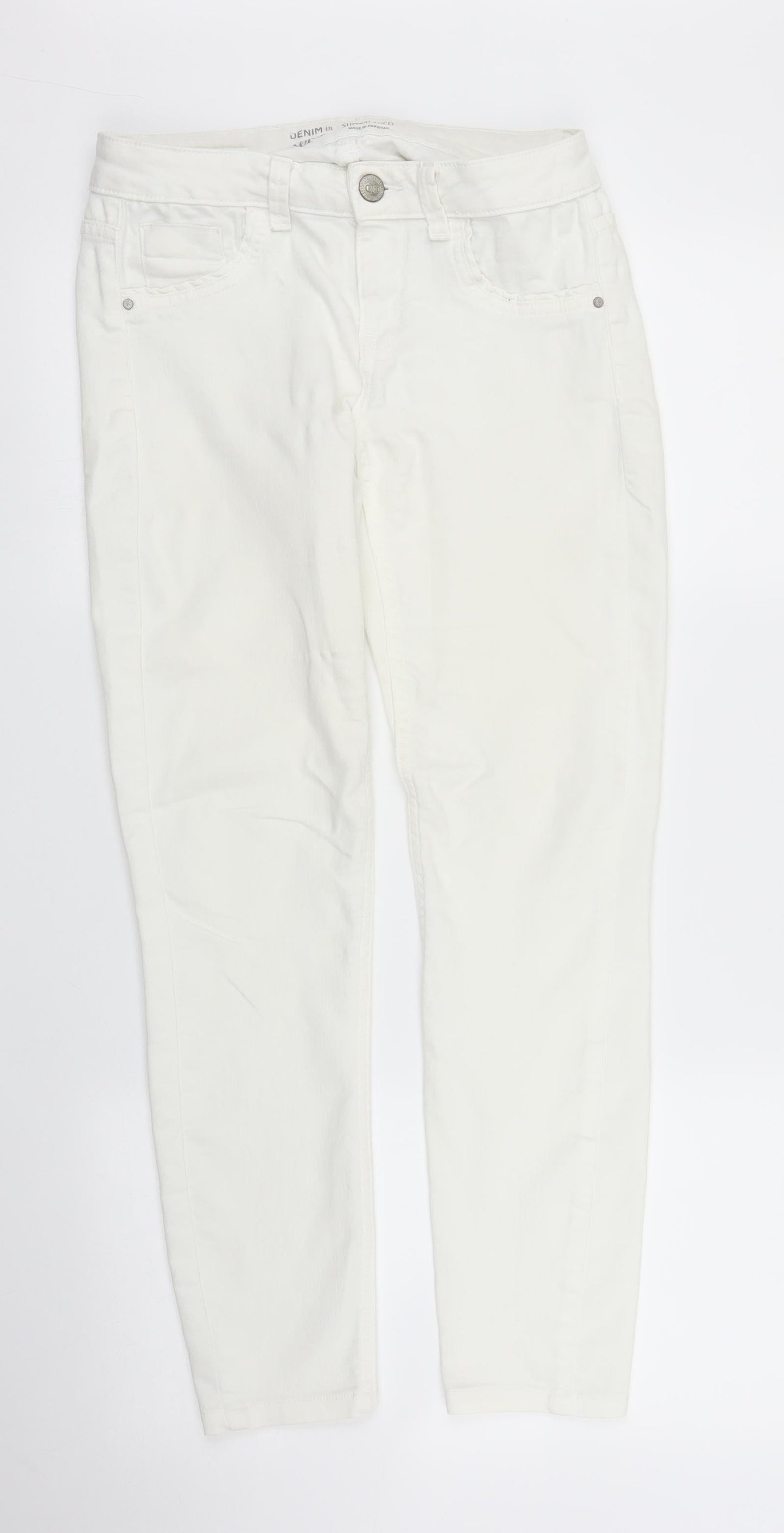 Subtle Blanco Womens White  Denim Skinny Jeans Size 8 L25 in