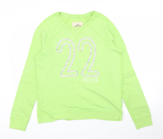 Womens UK Size L Hollister Green Pullover Jumper