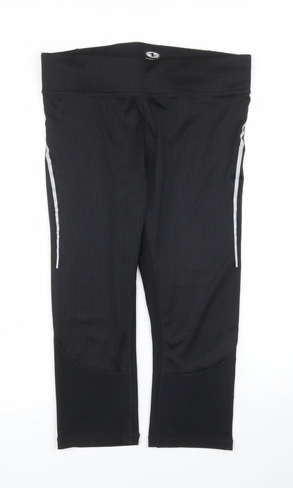 Womens UK Size M Athletics Regular Fit Compression Black Leggings