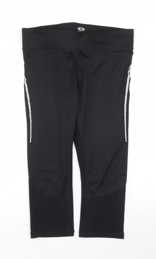 Womens UK Size M Athletics Regular Fit Compression Black Leggings