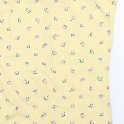 H&M Girls Yellow Floral  Basic T-Shirt Size 7 Years