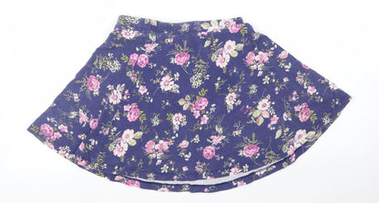 Terranova Womens Blue Floral  A-Line Skirt Size S