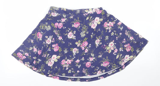 Terranova Womens Blue Floral  A-Line Skirt Size S
