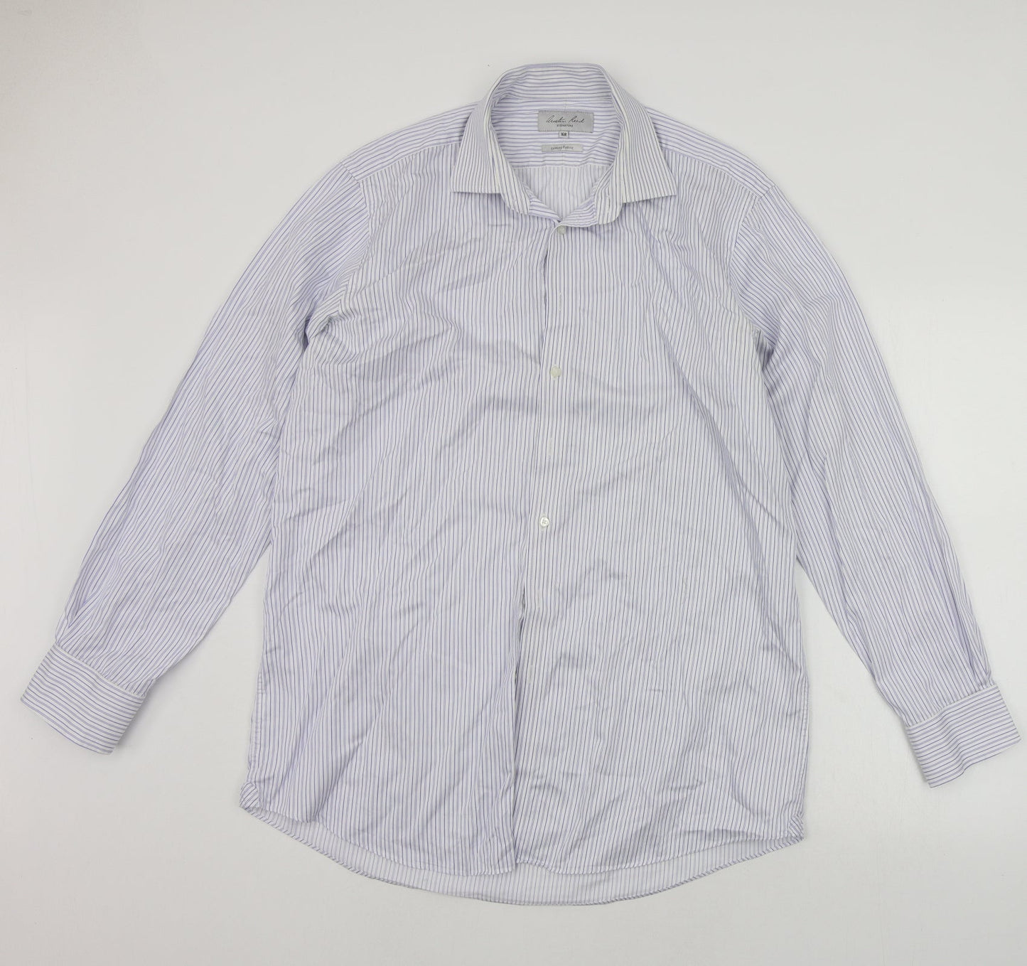 questa & reed Mens White Polka Dot   Button-Up Size 16