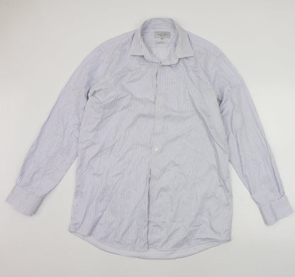 questa & reed Mens White Polka Dot   Button-Up Size 16