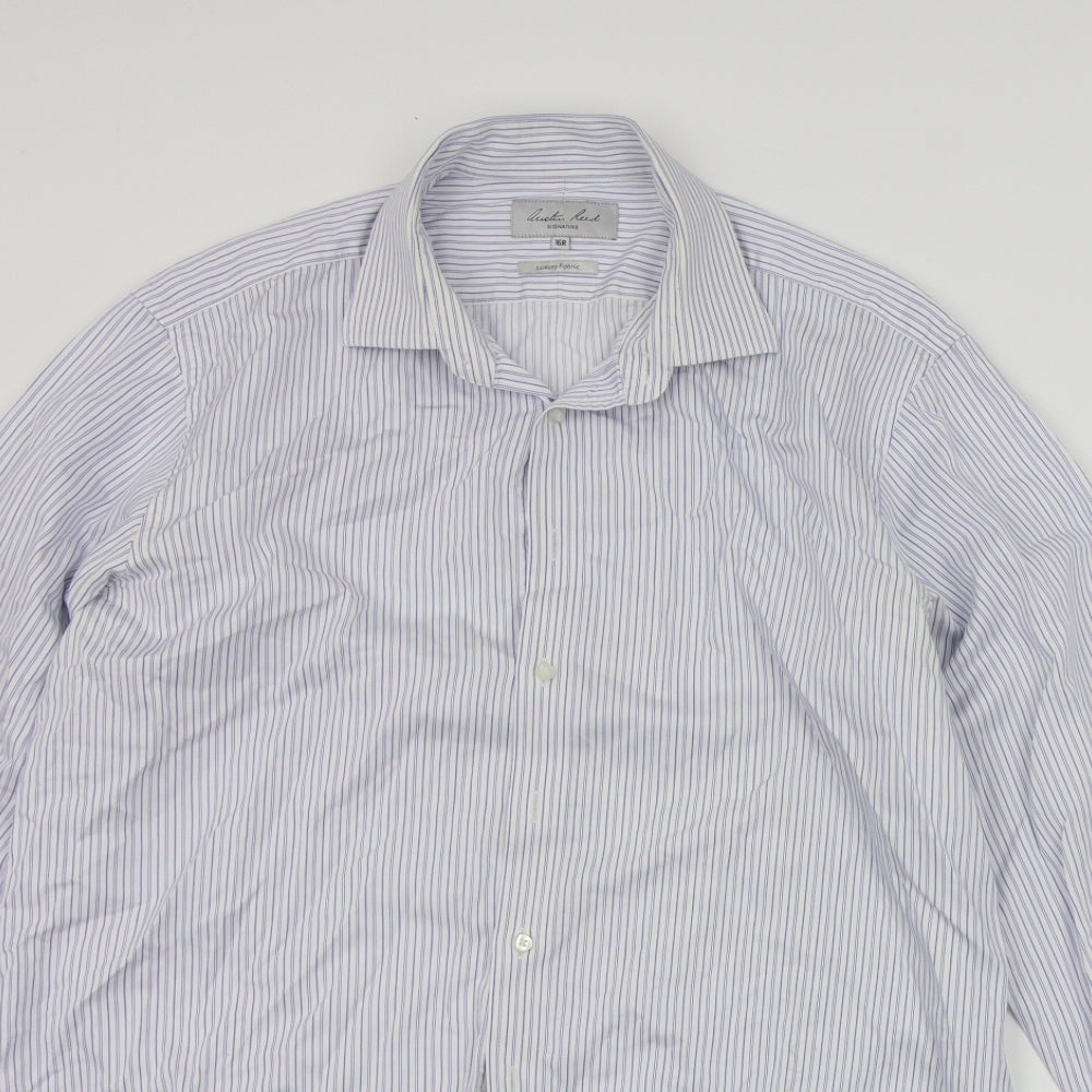 questa & reed Mens White Polka Dot   Button-Up Size 16