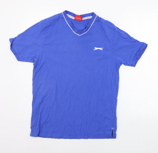 Womens UK Size S Slazenger Blue Basic T-Shirt