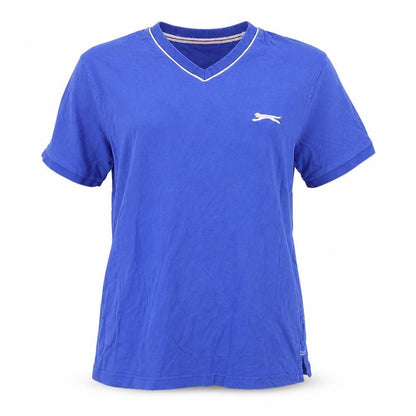 Womens UK Size S Slazenger Blue Basic T-Shirt