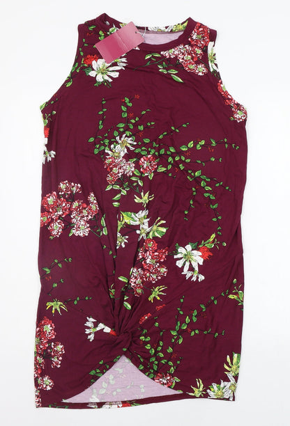pceaiih Womens Purple Floral  A-Line  Size M