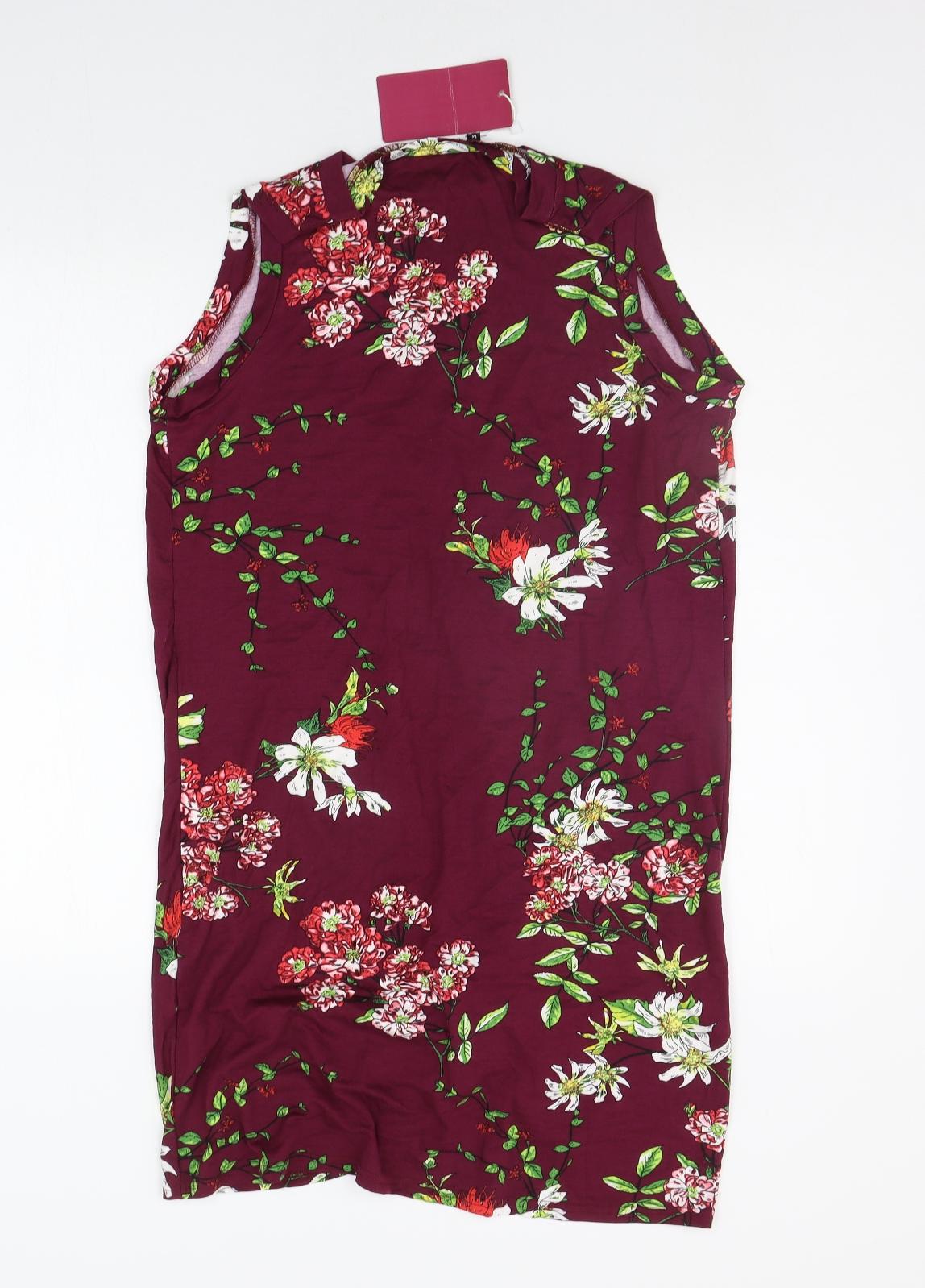 pceaiih Womens Purple Floral  A-Line  Size M