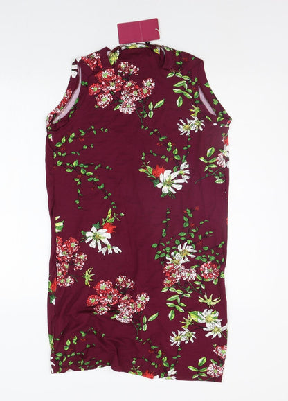 pceaiih Womens Purple Floral  A-Line  Size M
