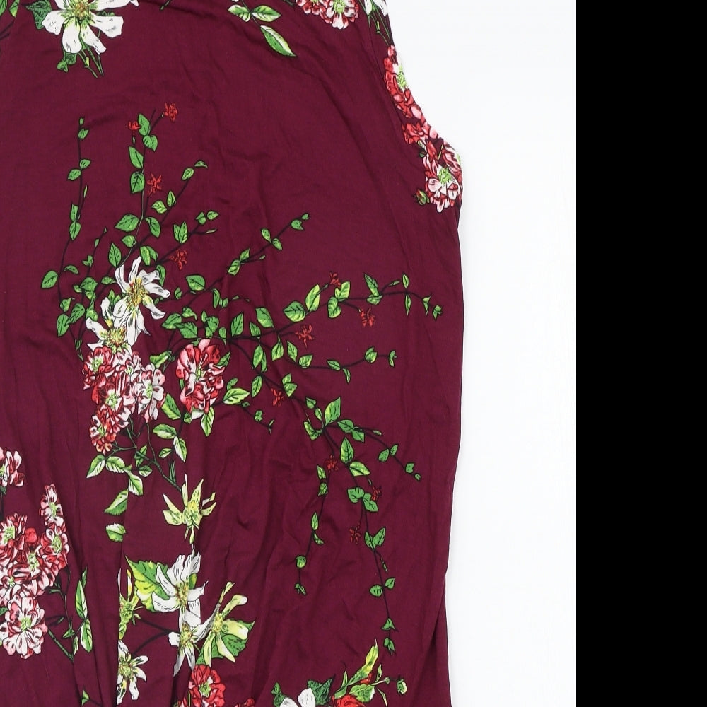 pceaiih Womens Purple Floral  A-Line  Size M