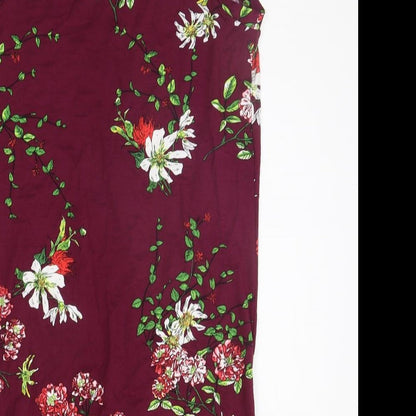 pceaiih Womens Purple Floral  A-Line  Size M