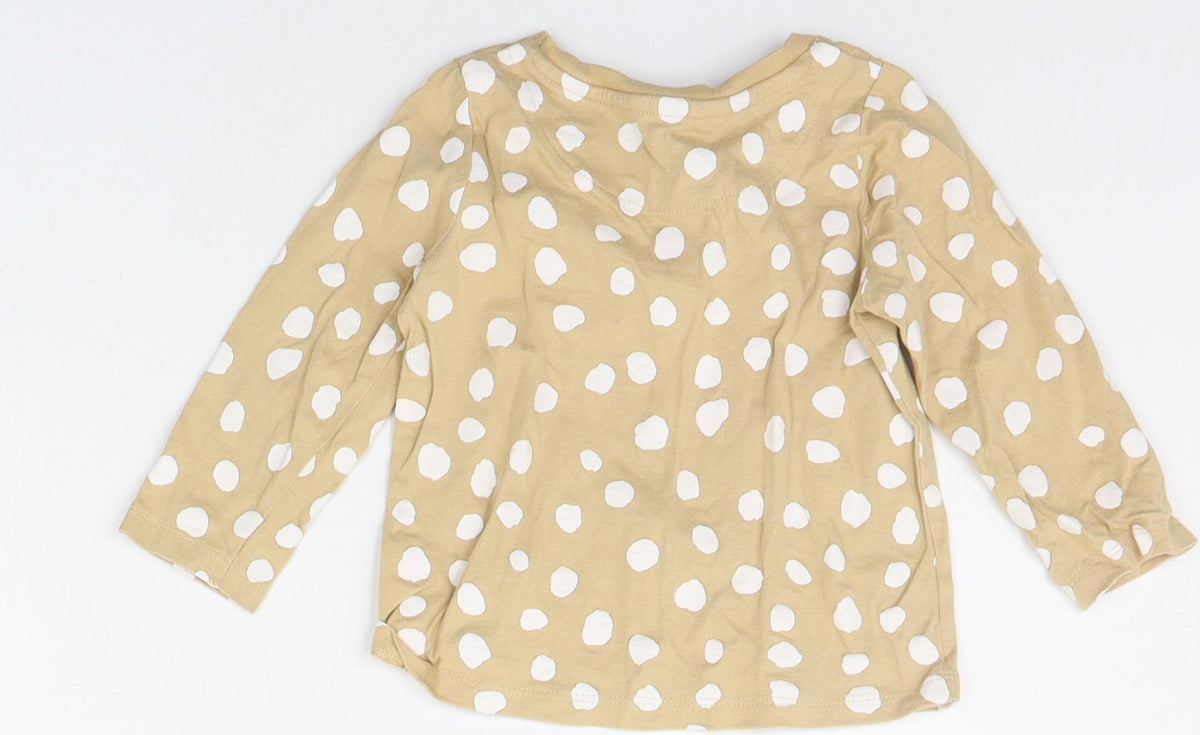 Nutmeg Baby Beige Polka Dot  Basic T-Shirt Size 12-18 Months