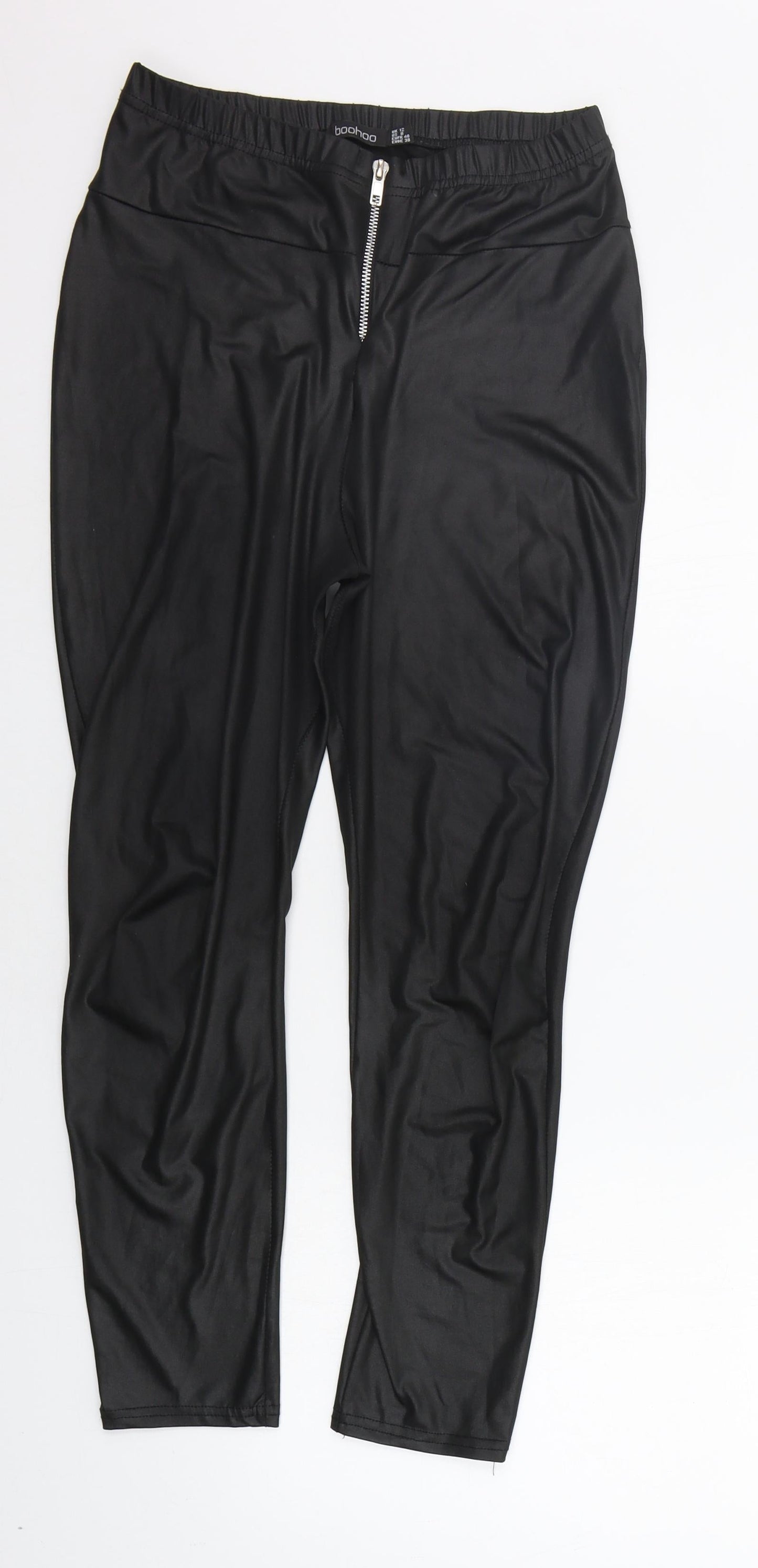 Womens UK Size 12 Boohoo Regular Fit Jegging Black Trousers