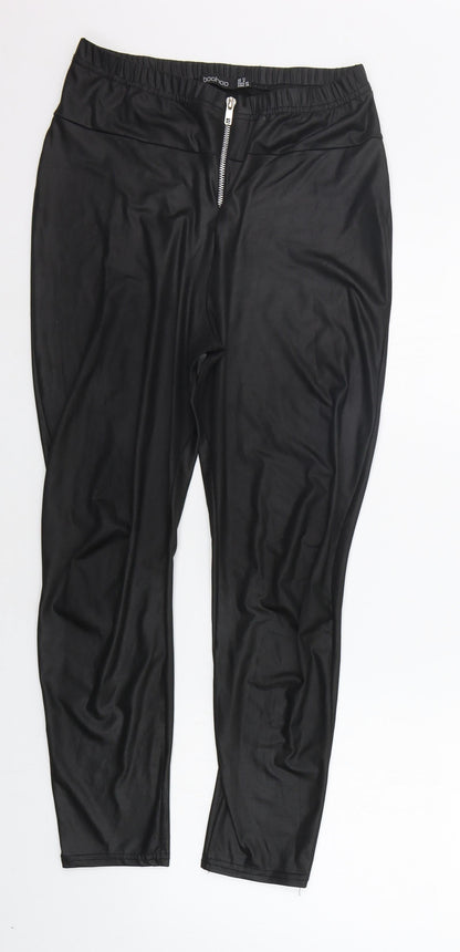 Womens UK Size 12 Boohoo Regular Fit Jegging Black Trousers