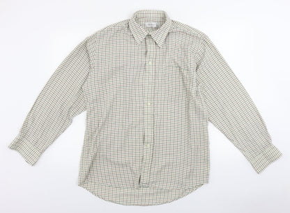 Mens UK Size 16.5 Berkertex White  Button-Up Long Sleeve Casual Shirt