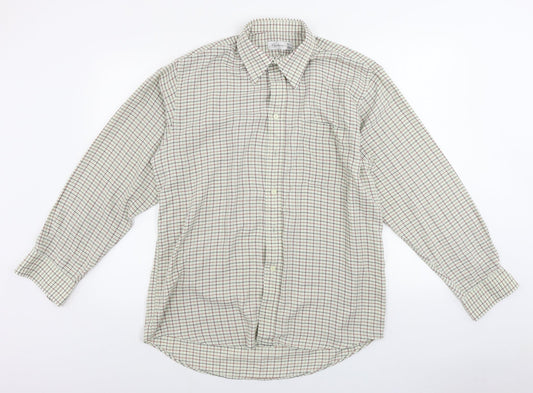 Mens UK Size 16.5 Berkertex White  Button-Up Long Sleeve Casual Shirt