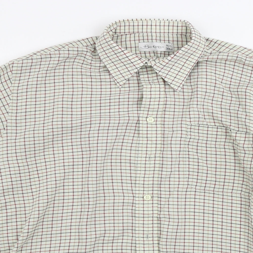 Mens UK Size 16.5 Berkertex White  Button-Up Long Sleeve Casual Shirt