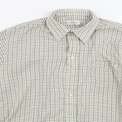 Mens UK Size 16.5 Berkertex White  Button-Up Long Sleeve Casual Shirt