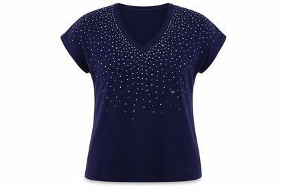 Womens UK Size L Marble Blue Basic Polo