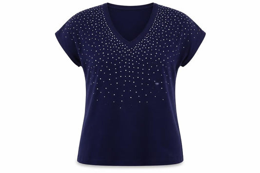 Womens UK Size L Marble Blue Basic Polo