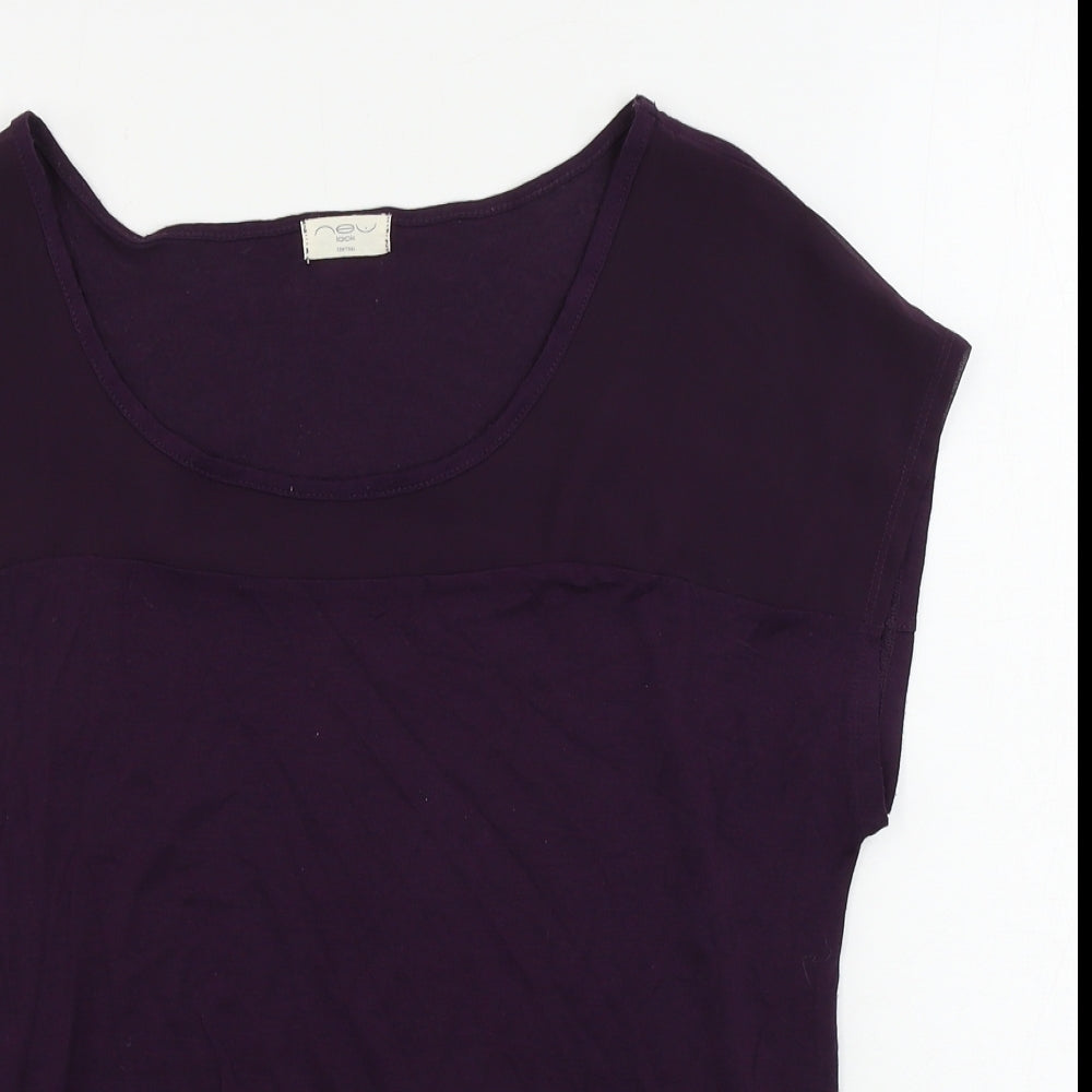 Womens UK Size 8 New Look Purple Basic Blouse