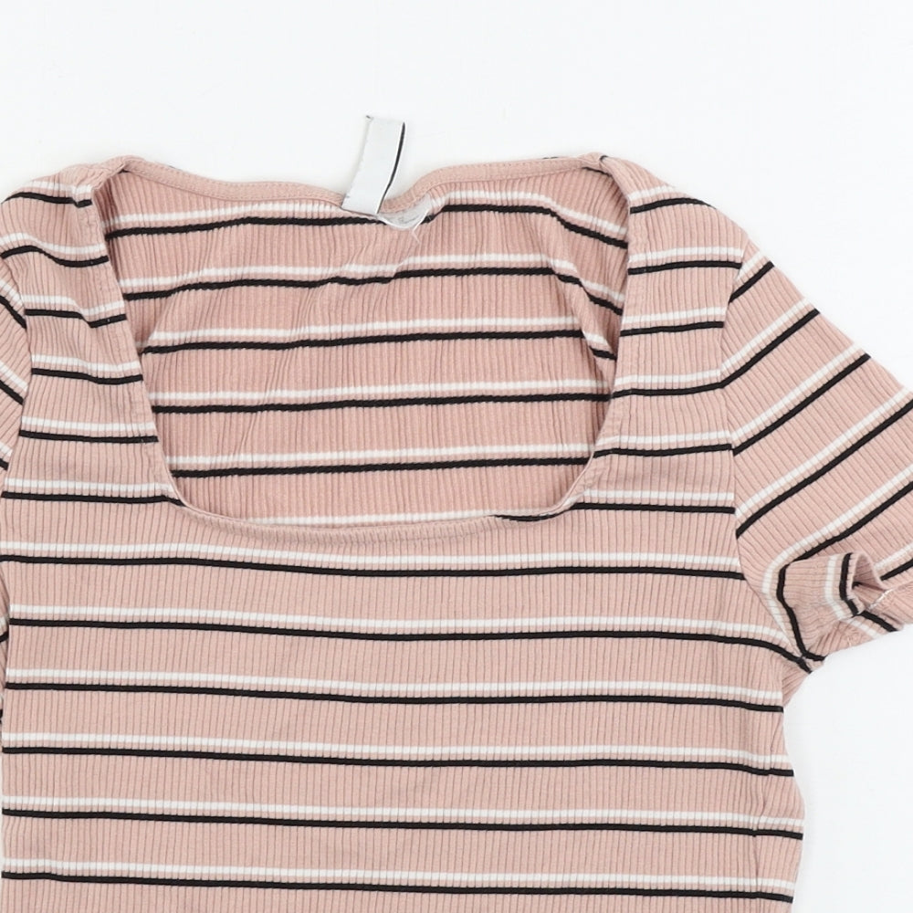 Womens UK Size M H&M Pink Basic T-Shirt