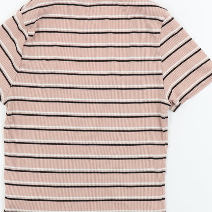 Womens UK Size M H&M Pink Basic T-Shirt
