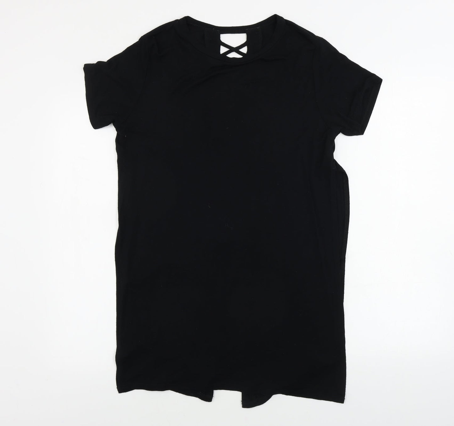 Womens UK Size 8 River Island Black Basic T-Shirt