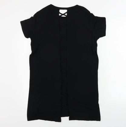 Womens UK Size 8 River Island Black Basic T-Shirt